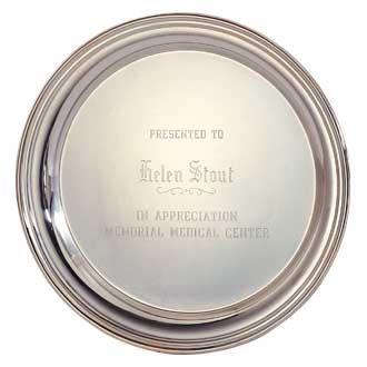 Custom Engraved Silver Tray – 10” Design #P-300-B