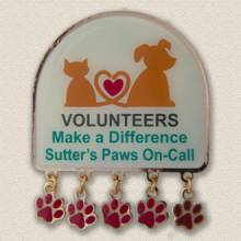 Custom Volunteer Pin – Paws on Call Design #5025