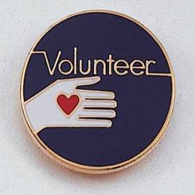 Stock Volunteer Lapel Pin – Hand and Heart Design #155