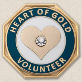 Custom Volunteer Pin – Heart Design #5013