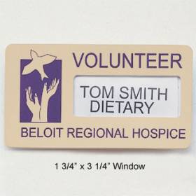 Custom Name Badge with Window #W-2